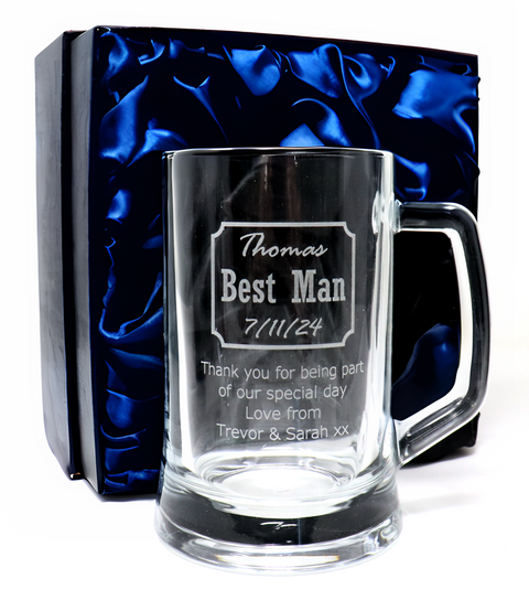 Personalised Pint Glass Tankard - Best Man/Father of the Bride Wedding Design