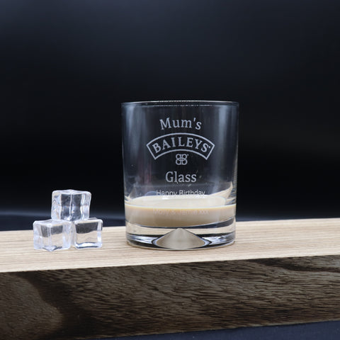 Personalised Glass Tumbler - Baileys Design