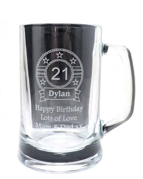 Personalised Pint Glass Tankard - Birthday Design