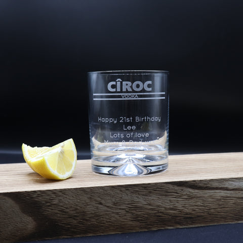 Personalised Glass Tumbler - Ciroc Banner Design