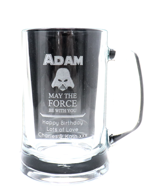 Personalised Pint Glass Tankard - Star Wars Darth Vader Design