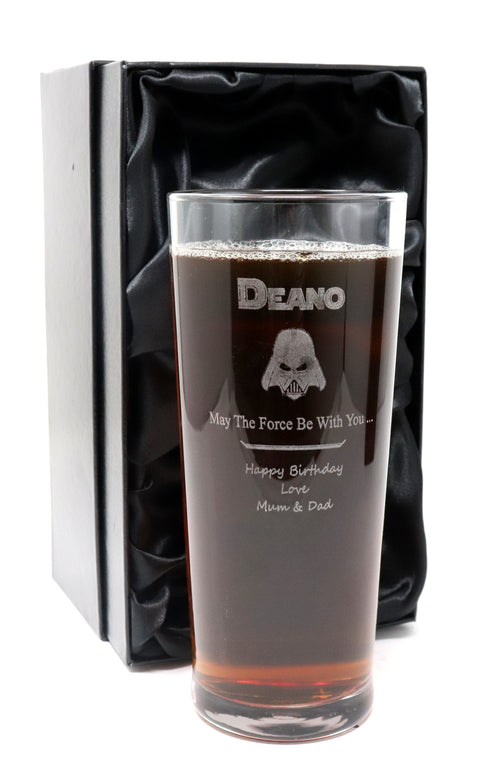 Personalised Pint Glass - Star Wars Darth Vader Design