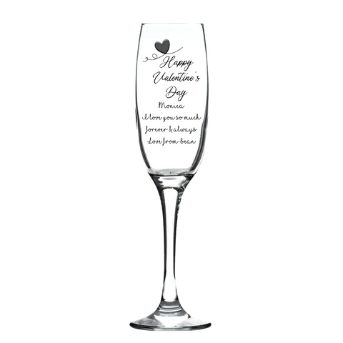 Personalised Fusion Champagne Flute - Valentine's Design