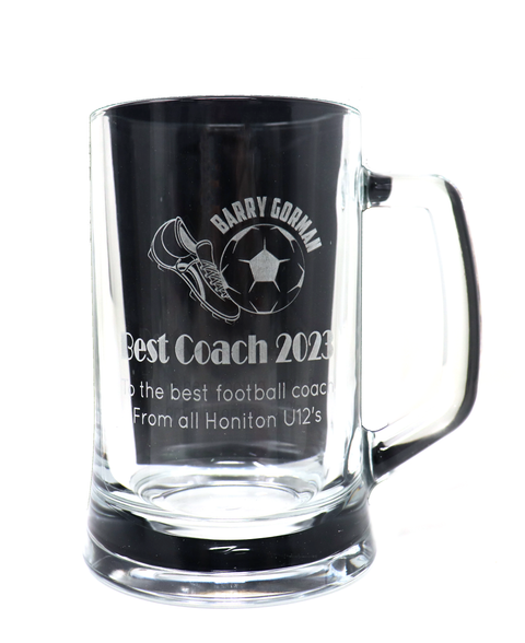 Personalised Pint Glass Tankard - Football Design