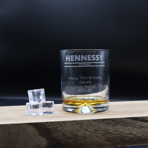 Personalised Glass Tumbler - Hennessy Cognac Banner Design