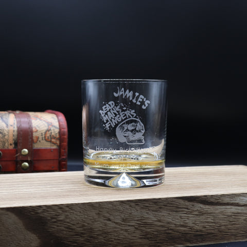 Personalised Engraved Dead Man's Fingers Rum Glass Tumbler