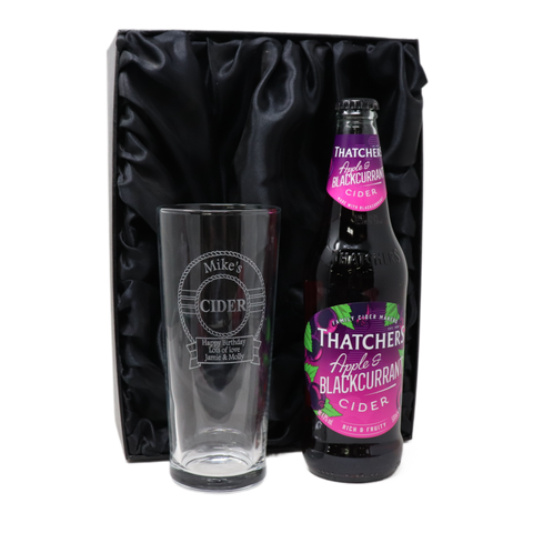 Personalised Pint Glass & Cider Gift Set - Cider Design