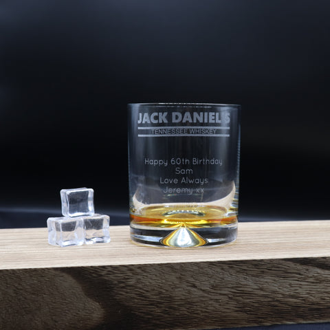 Personalised Glass Tumbler - Jack Daniels Banner Design