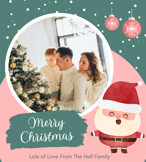 Personalised Wine Bottle Label - Christmas Santa Photo Design