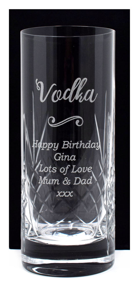 Personalised Crystal Highball Vodka Glass & Grey Goose - Vodka Design