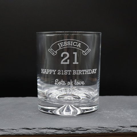 Personalised Birthday Age Glass Tumbler