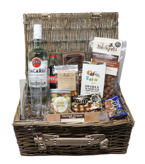 Personalised Luxury Bacardi Hamper & Pair of Highball Glasses