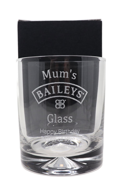 Personalised Pair of Glass Tumblers & 70cl Baileys - Baileys Design