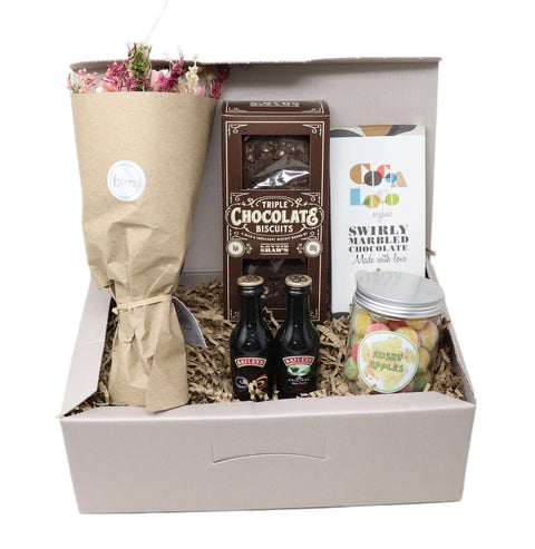 Baileys Irish Cream, Flowers & Treats Hamper Gift Box