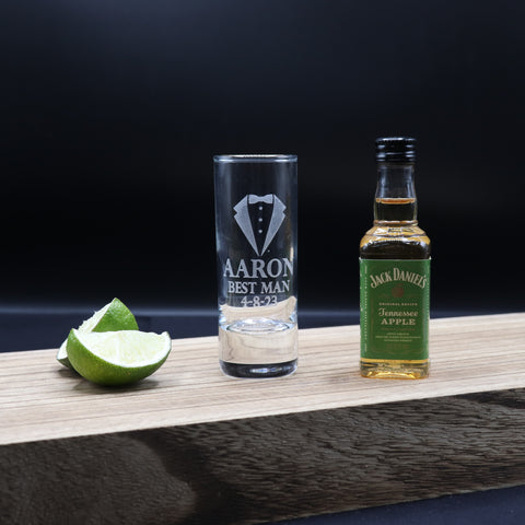 Personalised Best Man Wedding Shot Glass & Miniature Alcohol Gift Set