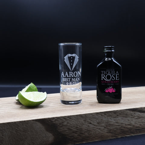 Personalised Best Man Wedding Shot Glass & Miniature Alcohol Gift Set