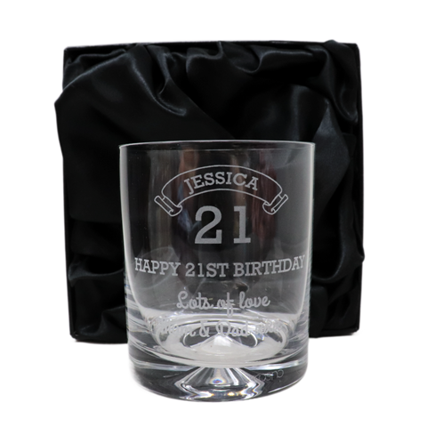 Personalised Birthday Age Glass Tumbler
