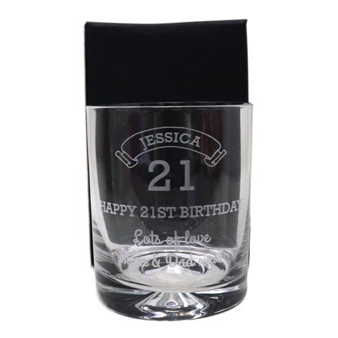 Personalised Birthday Age Glass Tumbler
