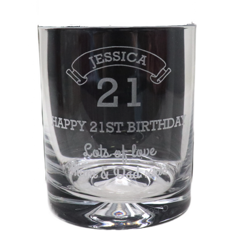 Personalised Birthday Age Glass Tumbler