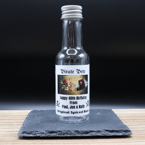 Personalised Miniature Alcohol Bottles - Birthday Photo Rum Design