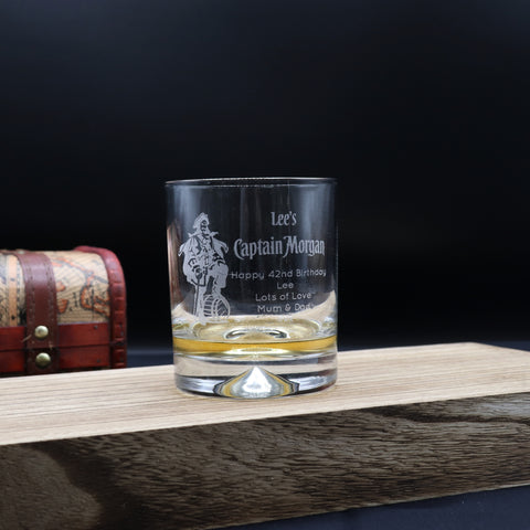 Personalised Glass Tumbler - Captain Morgan Pirate Design