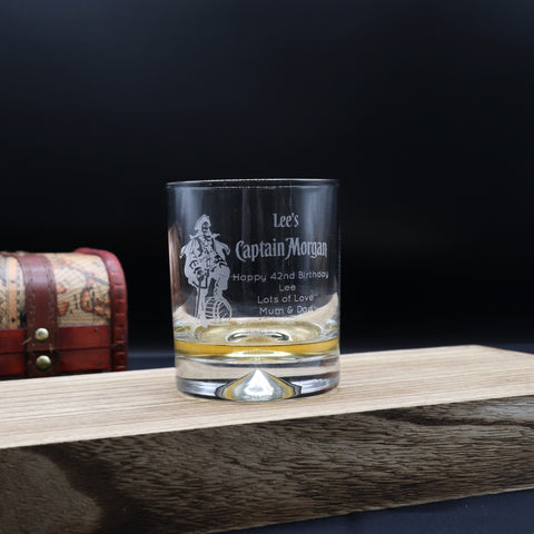 Personalised Captain Morgan Pirate Rum Glass Tumbler