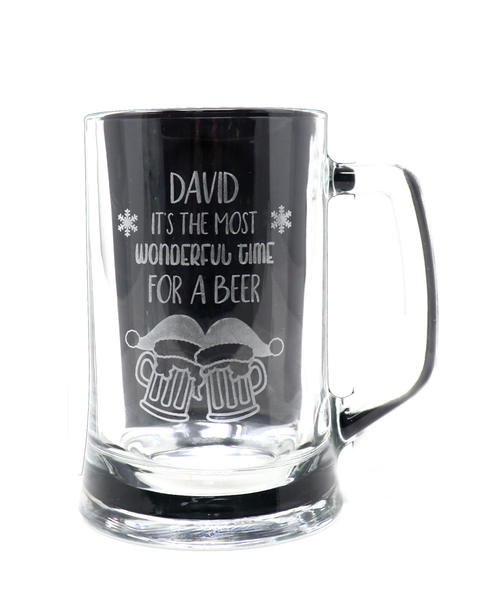 Personalised Pint Glass Tankard - Christmas Beer Design