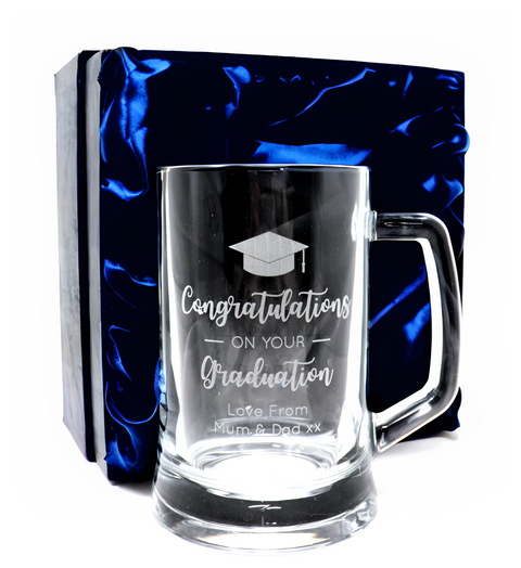 Personalised Pint Glass Tankard - Graduation Design