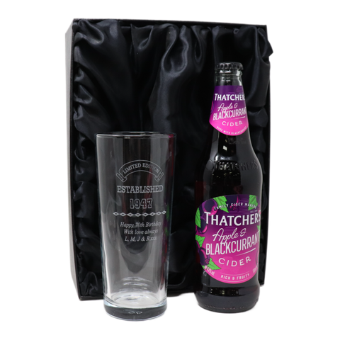 Personalised Pint Glass & Beer/Cider - Established Birthday Design