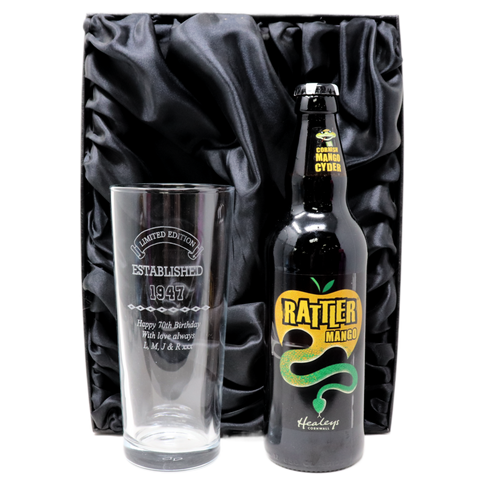 Personalised Pint Glass & Beer/Cider - Established Birthday Design