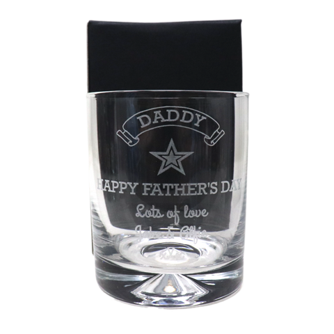 Personalised Glass Tumbler - Fathers Day Design