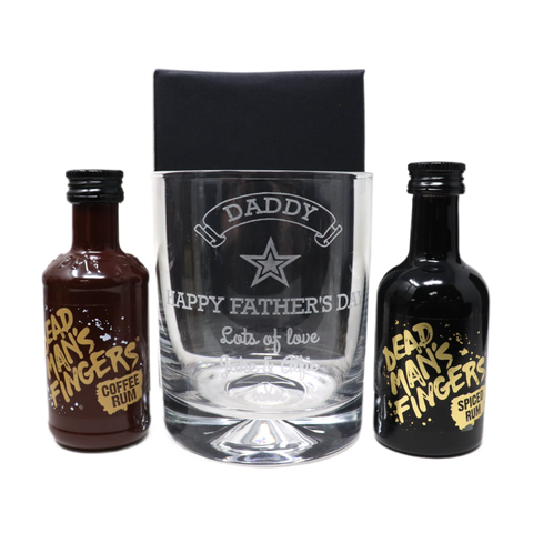 Personalised Glass Tumbler & Miniature Alcohol - Fathers Day Design
