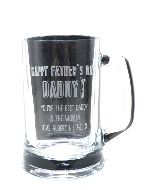 Personalised Pint Glass Tankard - Father's Day Design