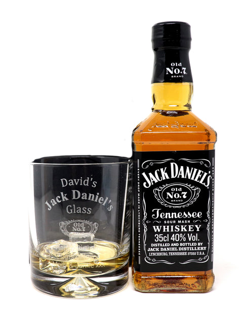 Personalised Glass Tumbler & 35cl Jack Daniels - Jack Daniels Design