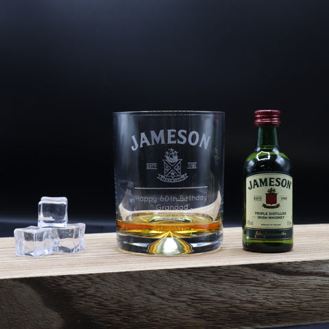 Personalised Glass Tumbler & Miniature - Jameson Label Design