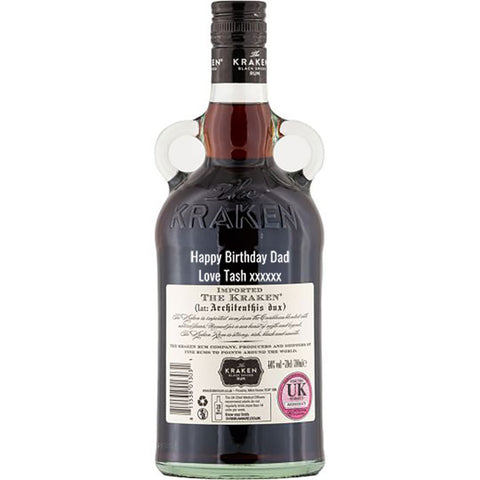 Personalised Bottle of Kraken Black Spiced Rum 70cl