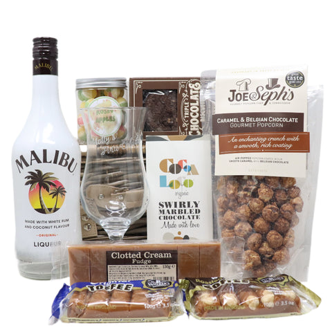 Personalised Luxury Pina Colada Hamper with Malibu