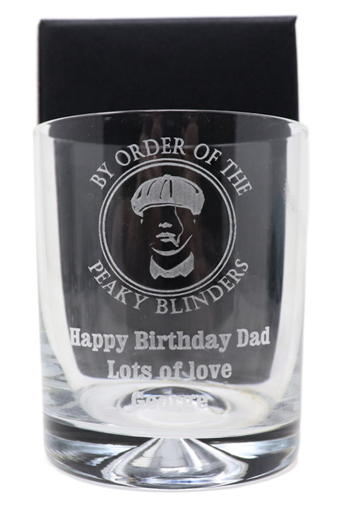 Personalised Glass Tumbler - Peaky Blinders Design