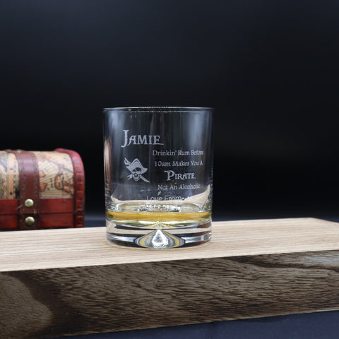 Personalised Pirate Rum Glass Tumbler