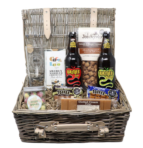 Personalised Luxury Rattlers Cider Hamper & Engraved Cider Glass