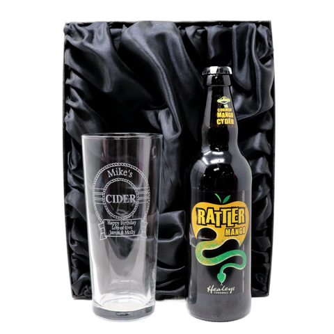 Personalised Pint Glass & Cider Gift Set - Cider Design