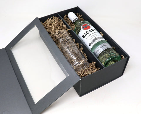 Personalised Crystal Highball Glass & Bacardi - Bacardi Design