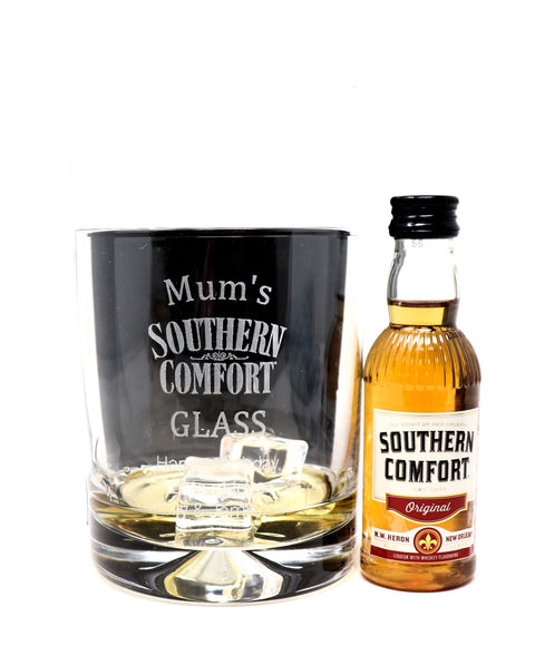 Personalised Glass Tumbler & Miniature - Southern Comfort Design