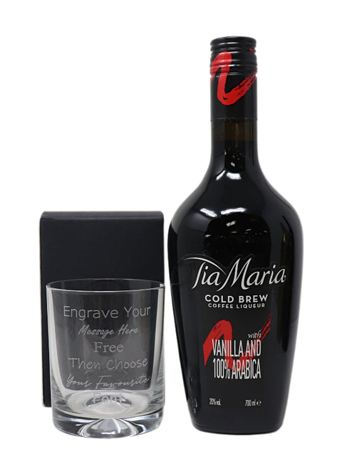 Personalised Glass Tumbler & 70cl Tia Maria Coffee Liqueur