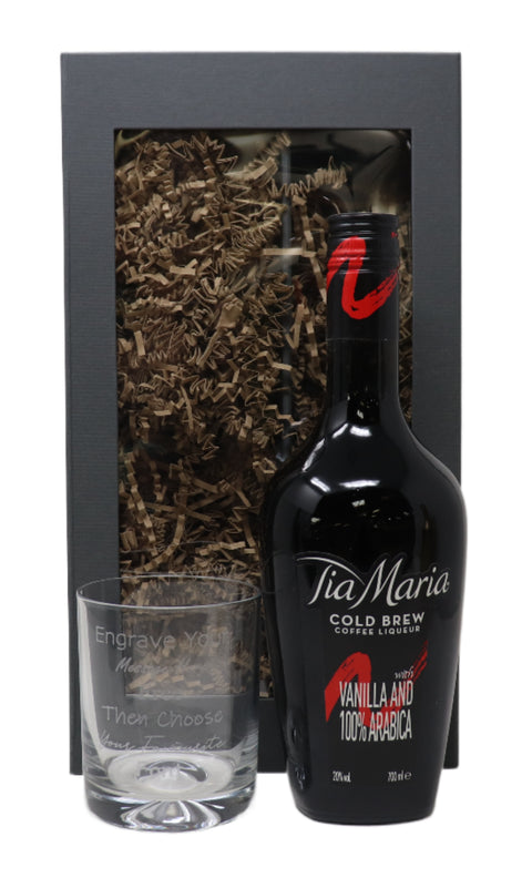 Personalised Glass Tumbler & 70cl Tia Maria Coffee Liqueur