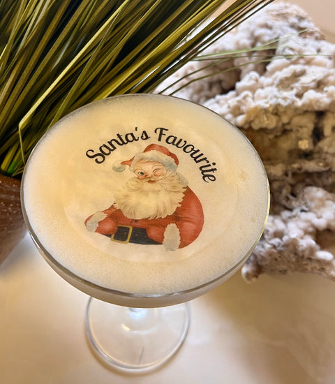 Santa's Favourite Christmas Design Edible Drink Toppers