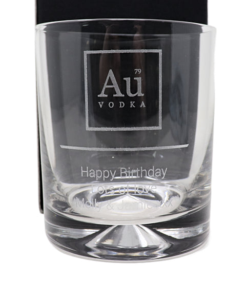 Personalised Au Vodka Gift Hamper with Engraved Vodka Glass