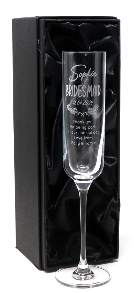 Personalised Fusion Champagne Flute - Bridesmaid Wedding Design
