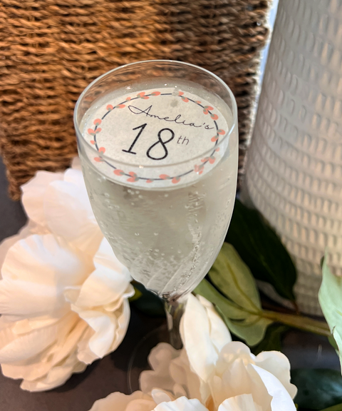 Personalised Birthday Age Edible Cocktail Drink Toppers