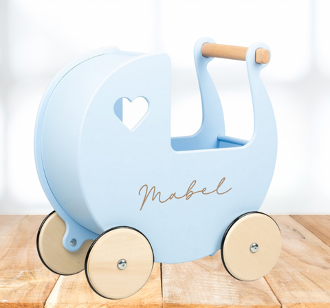 Personalised Wooden Dolls Pram